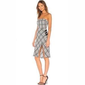 Majorelle Kara Plaid Buckle Detail Midi Dress size Medium